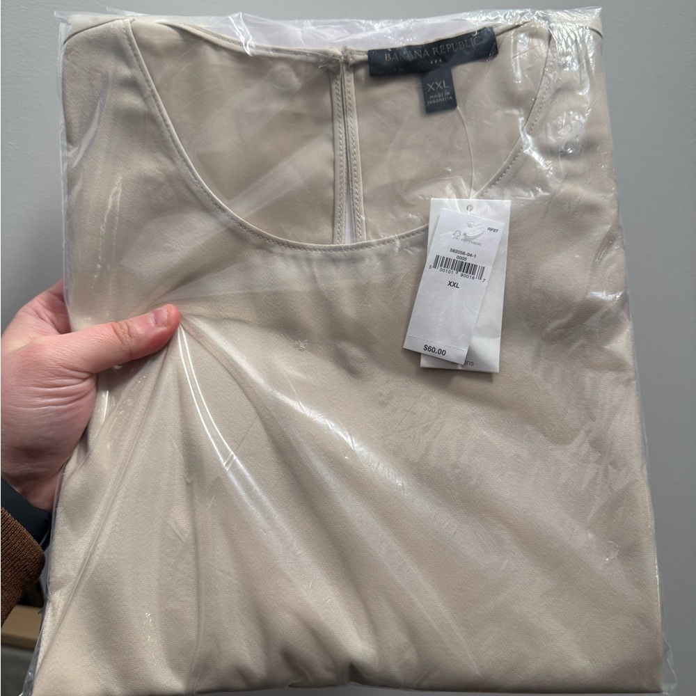 NWT Banana Republic Factory Tank Beige XXL